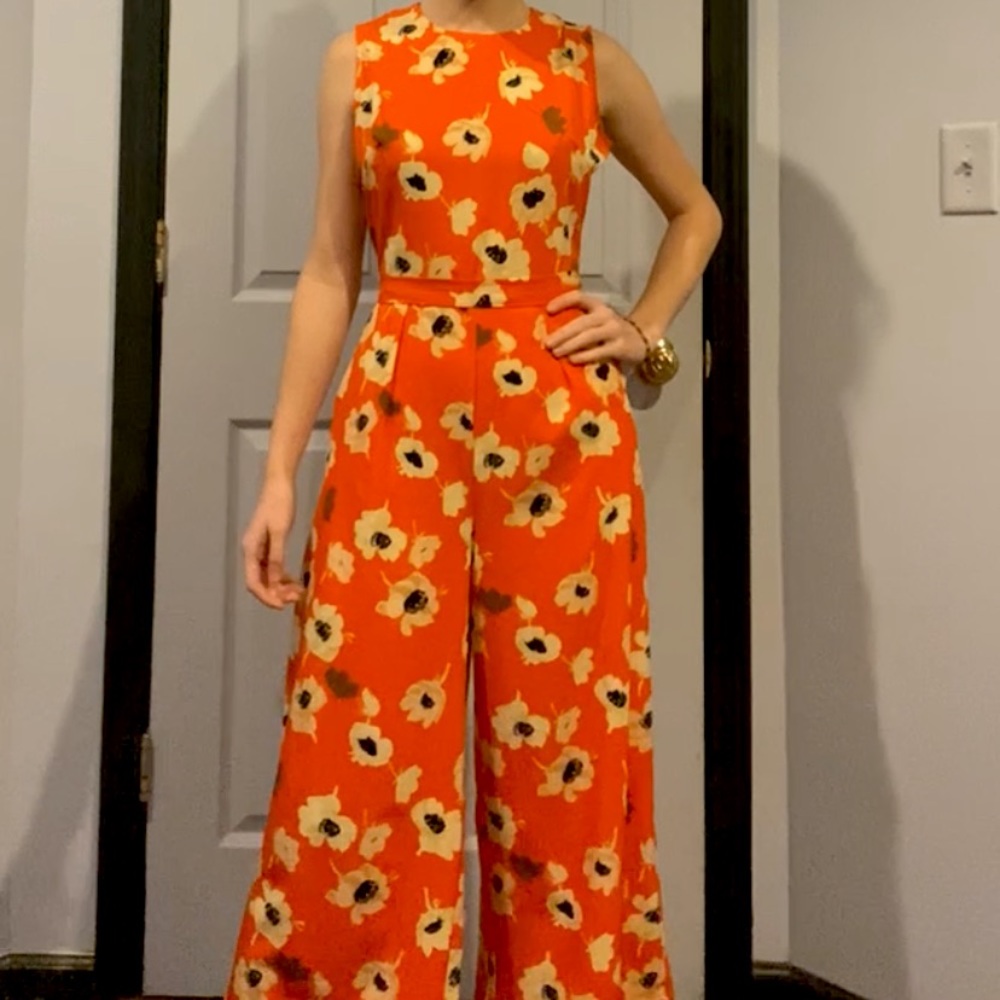 Bright Orange Floral Jumper